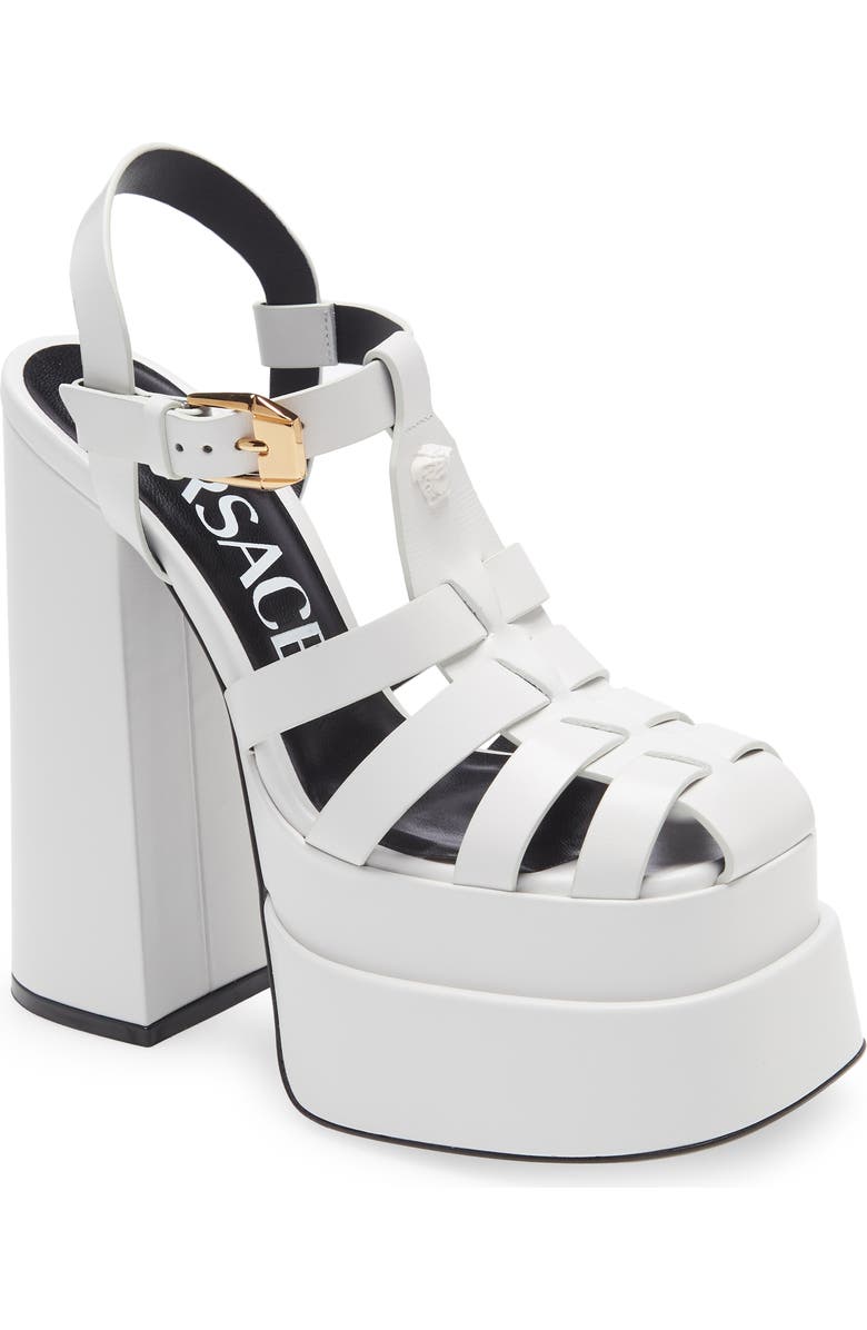 Versace La Medusa Platform Fisherman Sandal, Main, color,