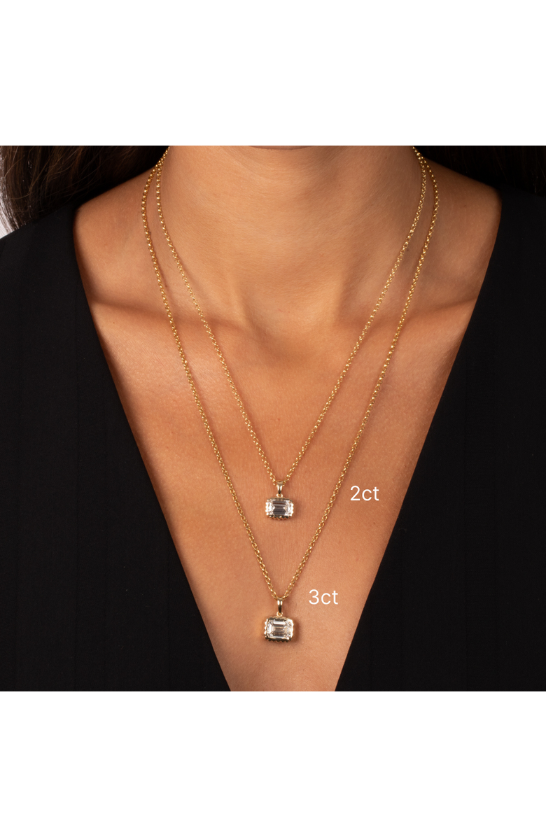 BY ADINA EDEN Lab Grown Diamond Bezel Emerald Pendant 14K, Alternate, color, 14K Gold - 1 Carat