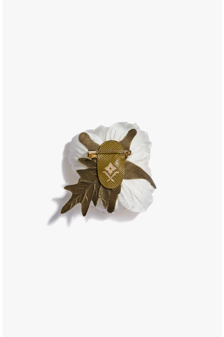 The White Poppy Floral Brooch, Alternate, color, White
