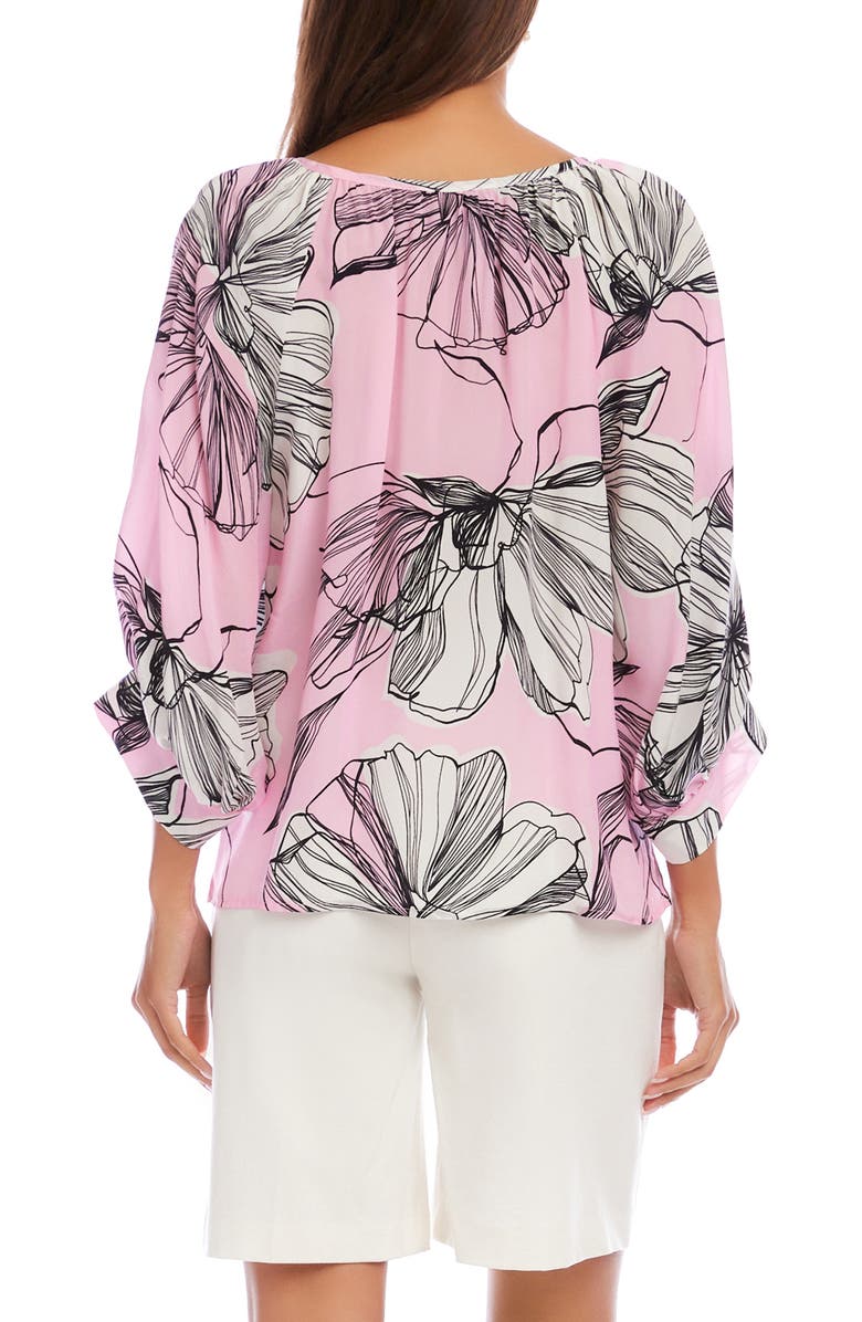 Karen Kane Floral Blouson Sleeve Top, Alternate, color, Pink Print