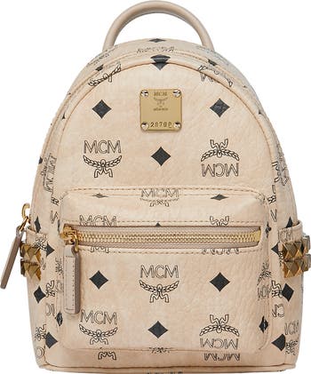 MCM Mini Stark Studded Convertible Visetos Coated Canvas  display picture 3