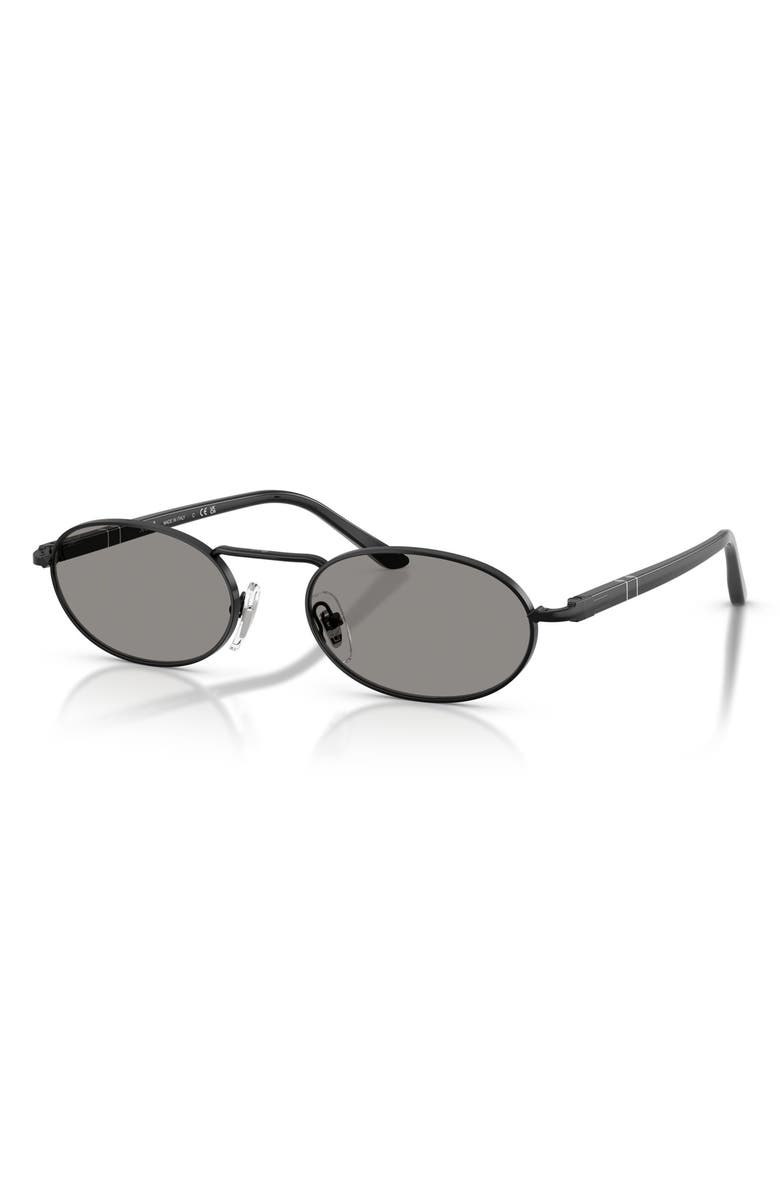 Persol 55mm Rectangular Sunglasses, Alternate, color, Black / Grey