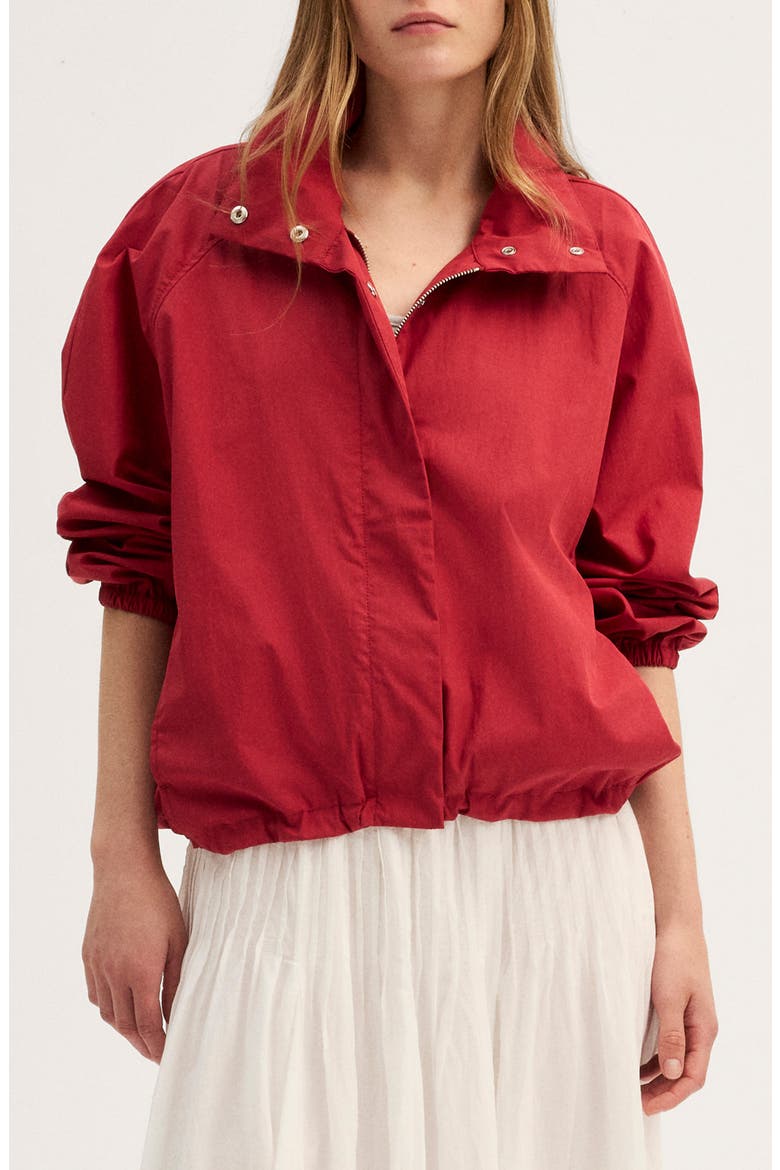 Funnel Neck Windbreaker Jacket, Main, color, BARN RED