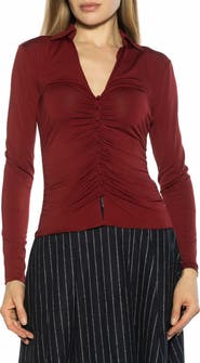 Alexia Admor Alina Long Sleeve Ruched Top