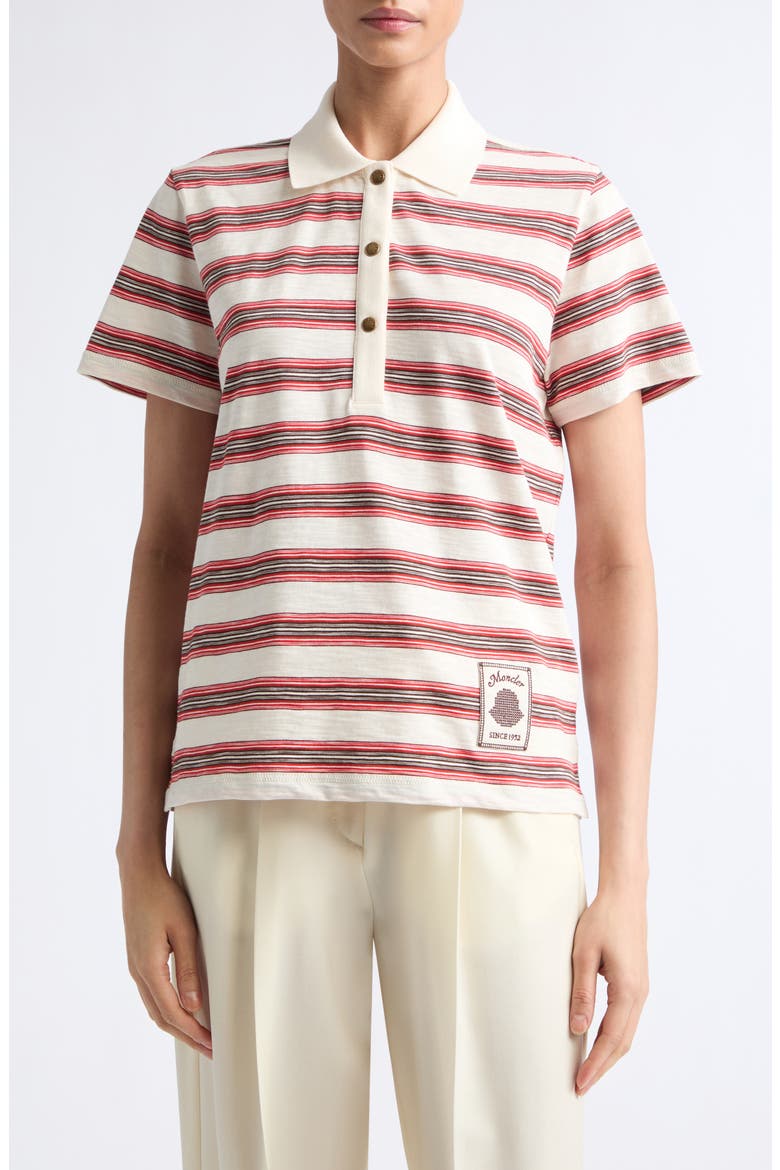 Stripe Polo, Main, color, WHITE/ RED