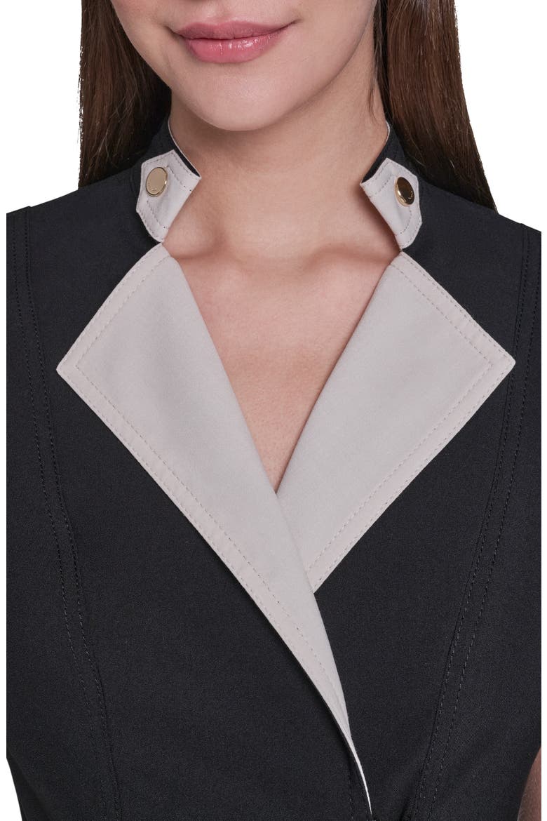 Belted Moto Sheath Dress, Alternate, color, BLACK/ BEIGE