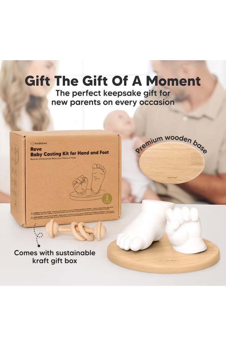 KeaBabies Reve Oval Baby Casting Kit for Hand and Foot, Alternate, color, Ash Wood, Oval