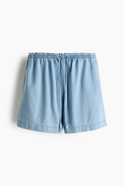 Denim Drawstring Shorts
