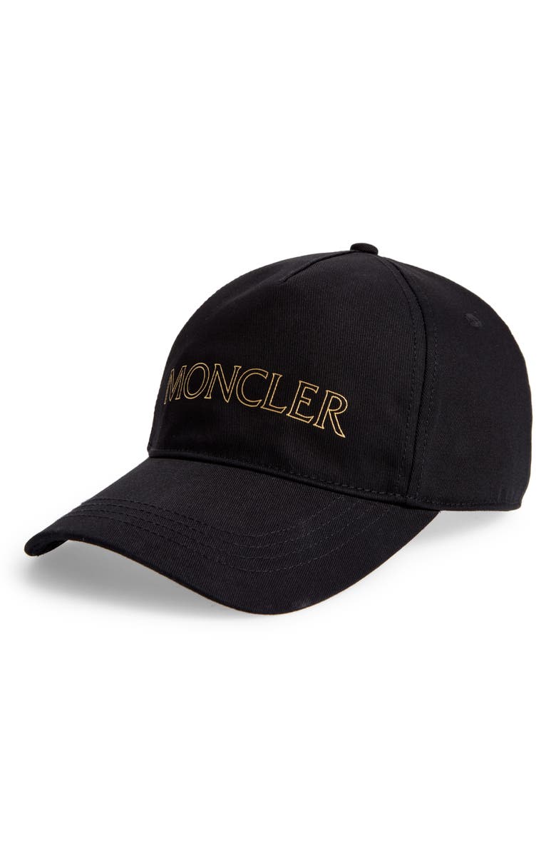 Moncler Logo Cotton Baseball Cap, Main, color, 
