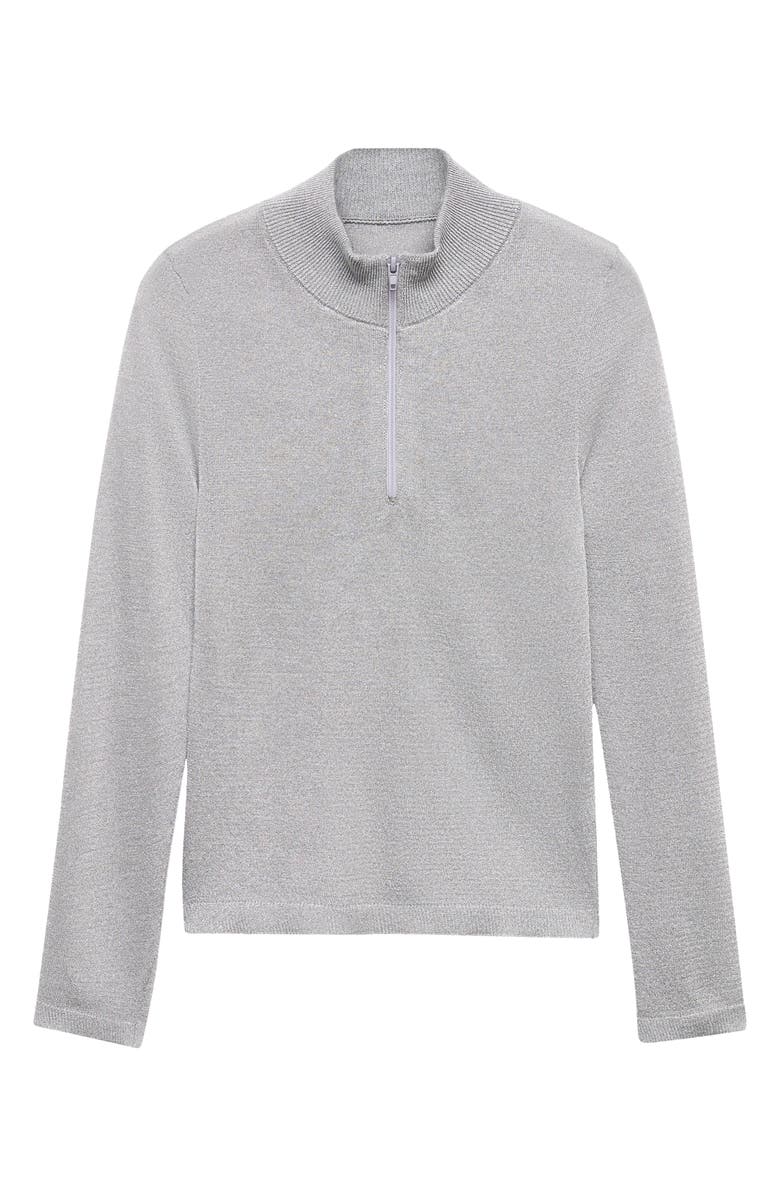 MANGO Quarter Zip Rib Sweater, Alternate, color, 