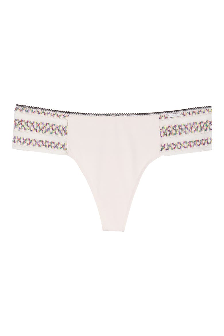 Stripe Lace Thong, Alternate, color, NYMPHS THIGH