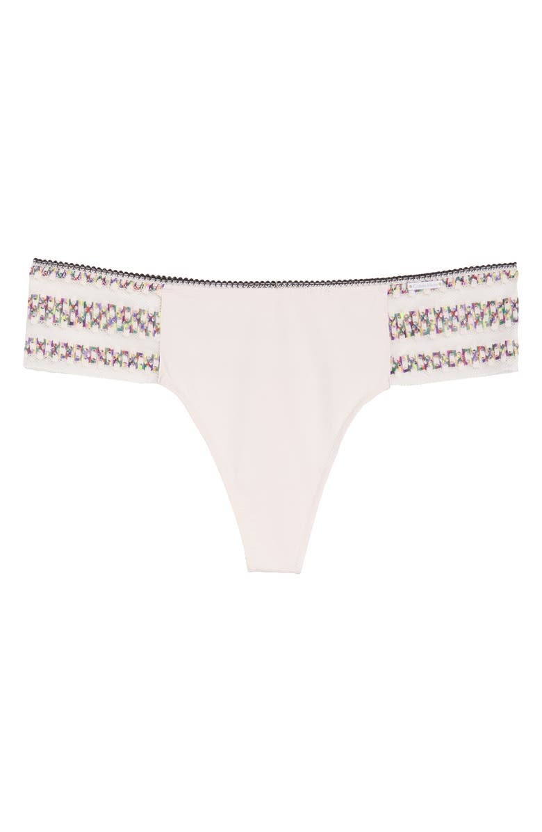 Calvin Klein Stripe Lace Thong, Alternate, color, 
