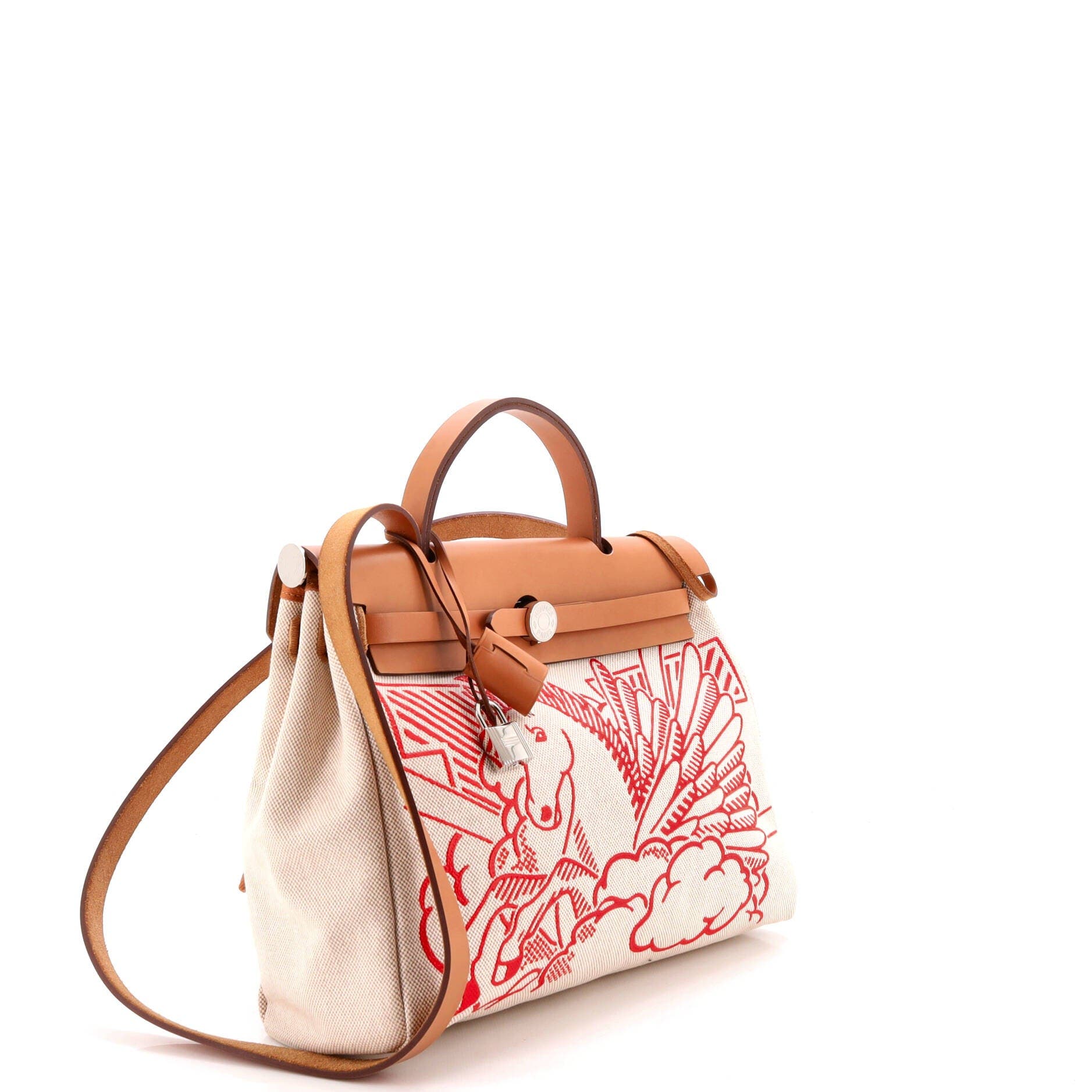 Herbag Zip Pegase Pop Toile and Leather 31, Alternate, color, Metallic Gold