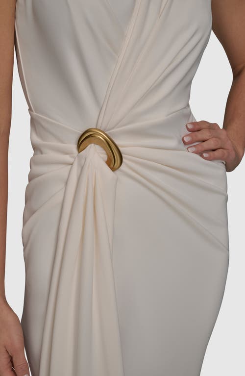 Donna Karan New York Belt Detail Sheath Maxi Dress In Pristine