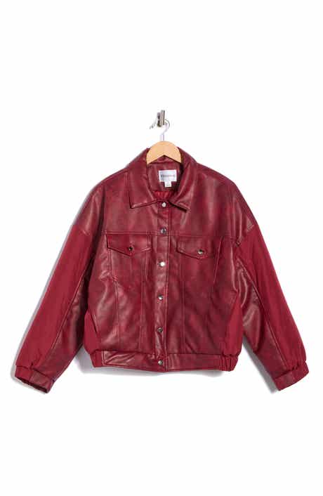 Vigoss Faux Leather Trucker Jacket