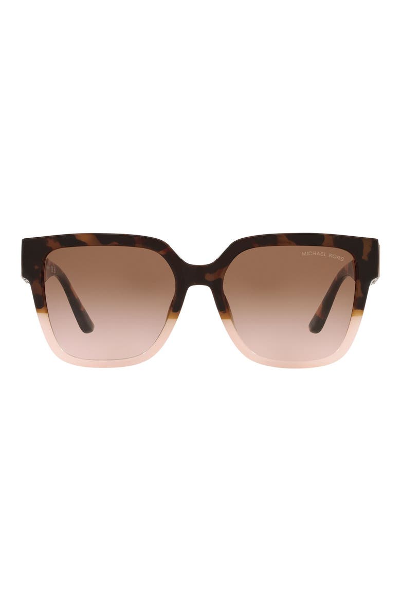 54mm Gradient Square Sunglasses, Main, color, PINK TORTOISE