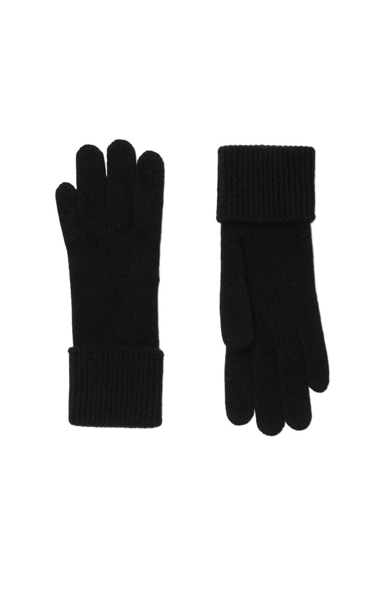 Burberry Cashmere Blend Gloves, Alternate, color, Black