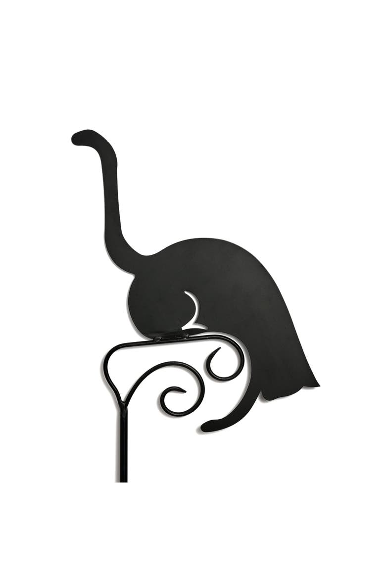 Priy Cat with Bell Garden Stake, Main, color, Black