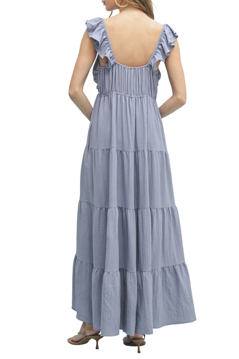 Textured Tiered Maxi Dress, Alternate, color, BLUE