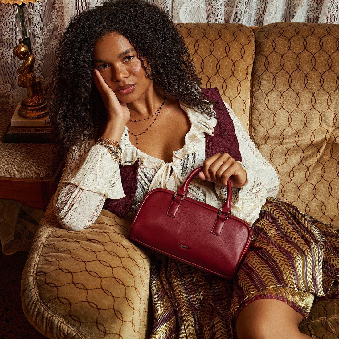 Camille - Vegan Leather Handbag, Alternate, color, Passion