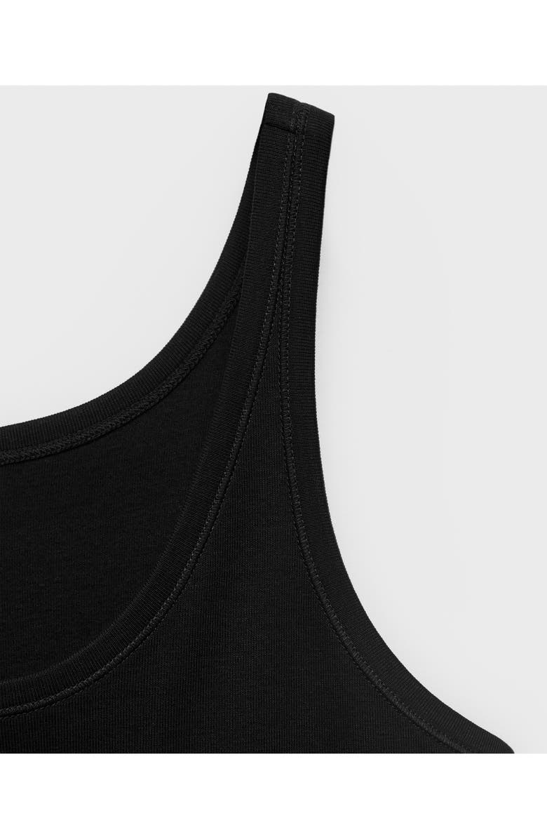 MANGO Scoop Neck Cotton Tank, Alternate, color, Black