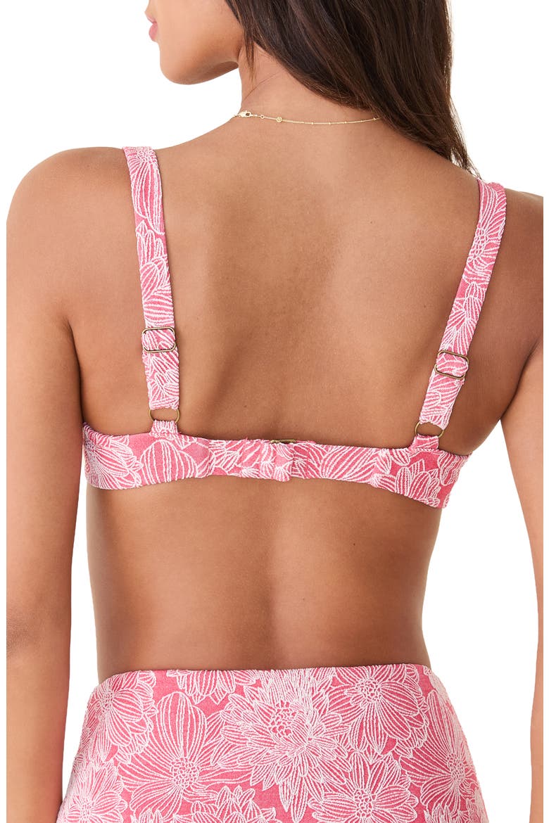 The Dorset Floral Jacquard Underwire Bikini Top, Alternate, color, PEACHY