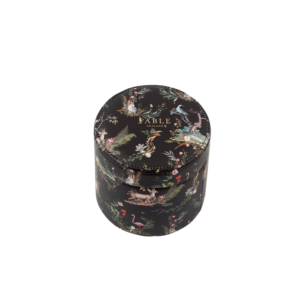 Fable England Round Lidded Jewellery Box In Black