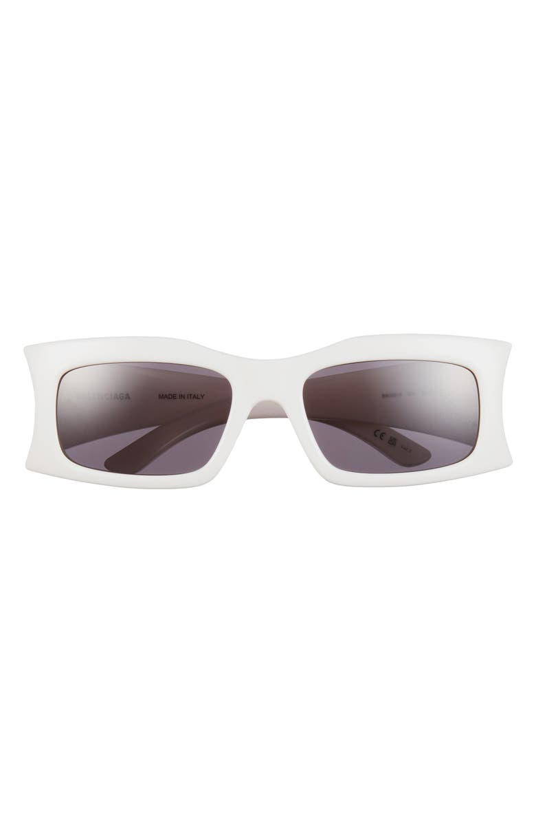 Balenciaga Rectangular Sunglasses, Main, color, Ivory Ivory Grey