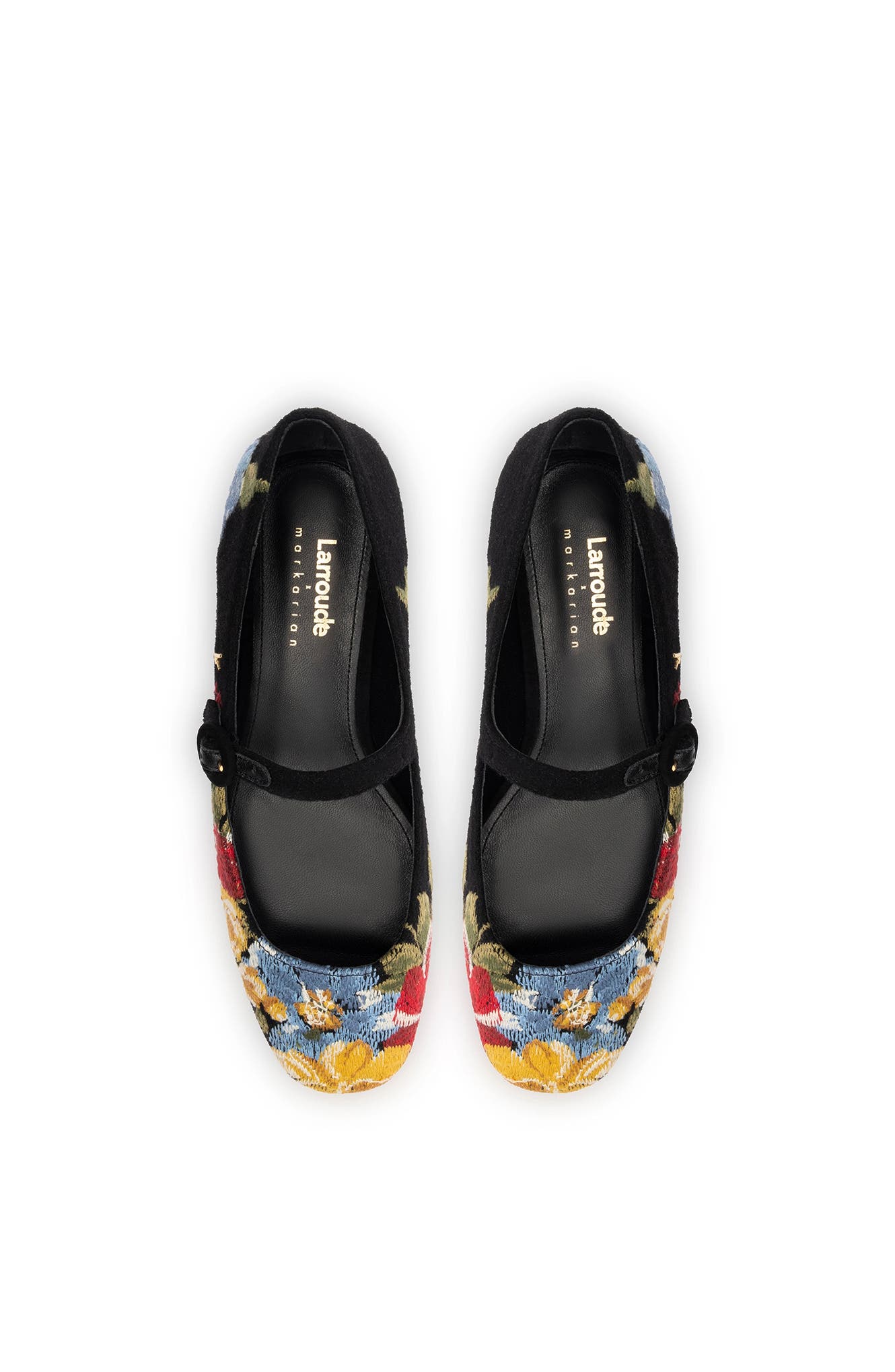 Larroudé x Markarian Flat In Floral Wool and Embroidery, Alternate, color, 