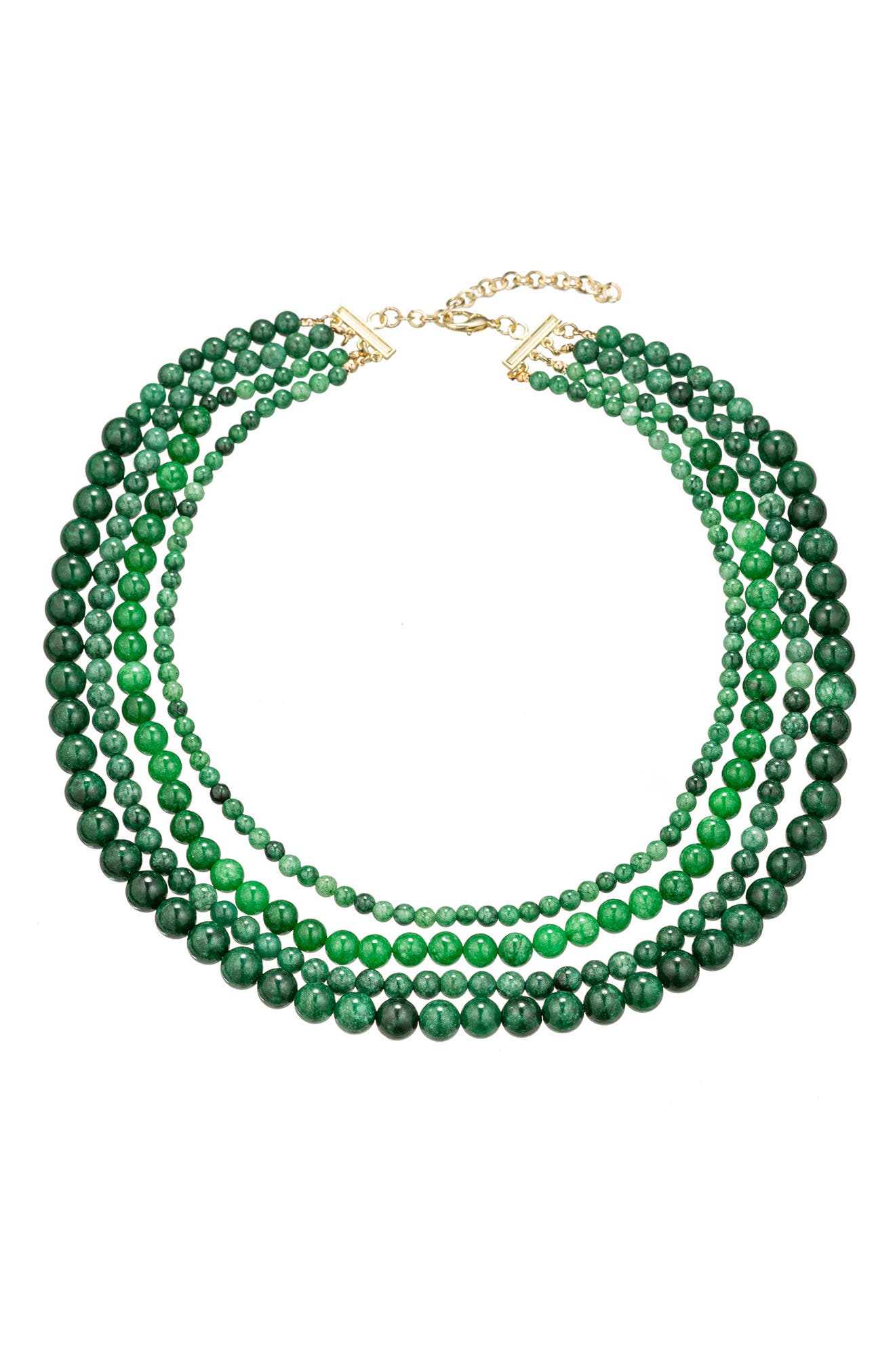 Green Agate Multistrand Necklace