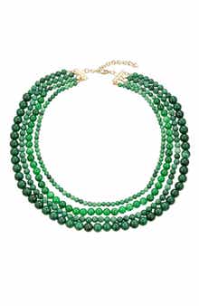 Green Agate Multistrand Necklace