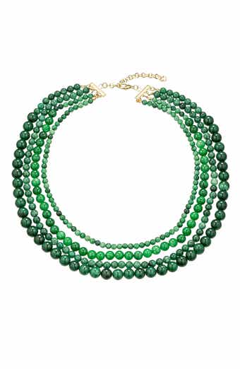 Green Agate Multistrand Necklace