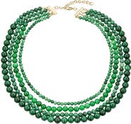 EYE CANDY LOS ANGELES Green Agate Multistrand Necklace