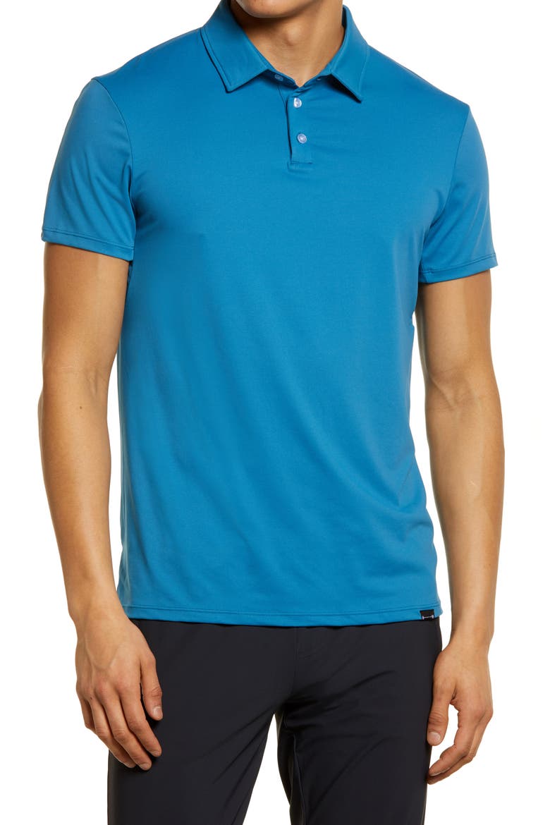 Men's Havok Stretch Solid Golf Polo, Main, color, STEEL BLUE
