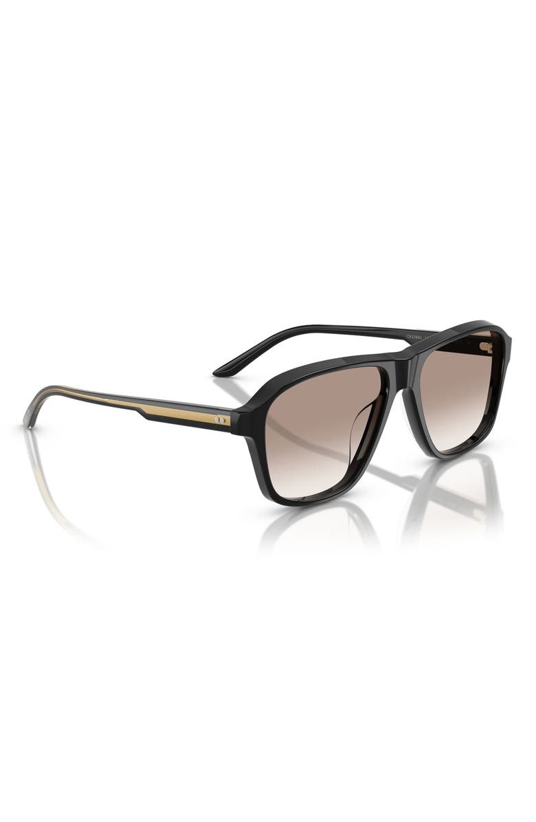 Oliver Peoples Khaite 1978RX 56mm Gradient Pilot Sunglasses, Alternate, color, Black / Demo Lens Soft Tan Gra