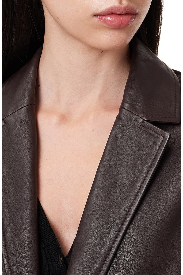 Aire Leather Coat, Alternate, color, OXBLOOD RED