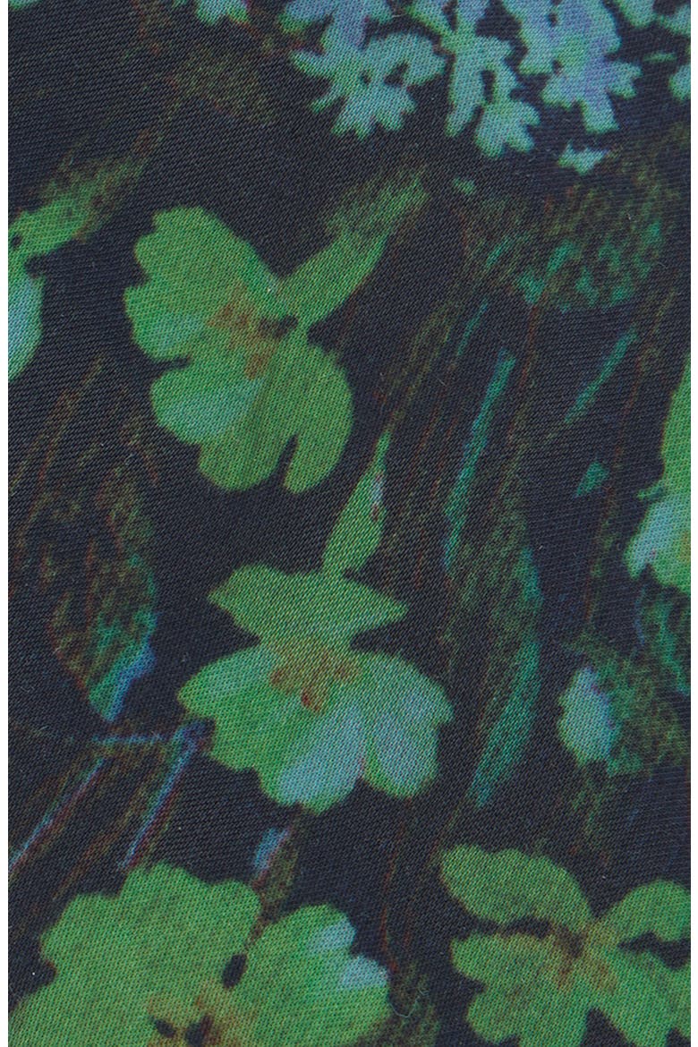 Floral Cupro & Cotton Tie, Alternate, color, PETROL
