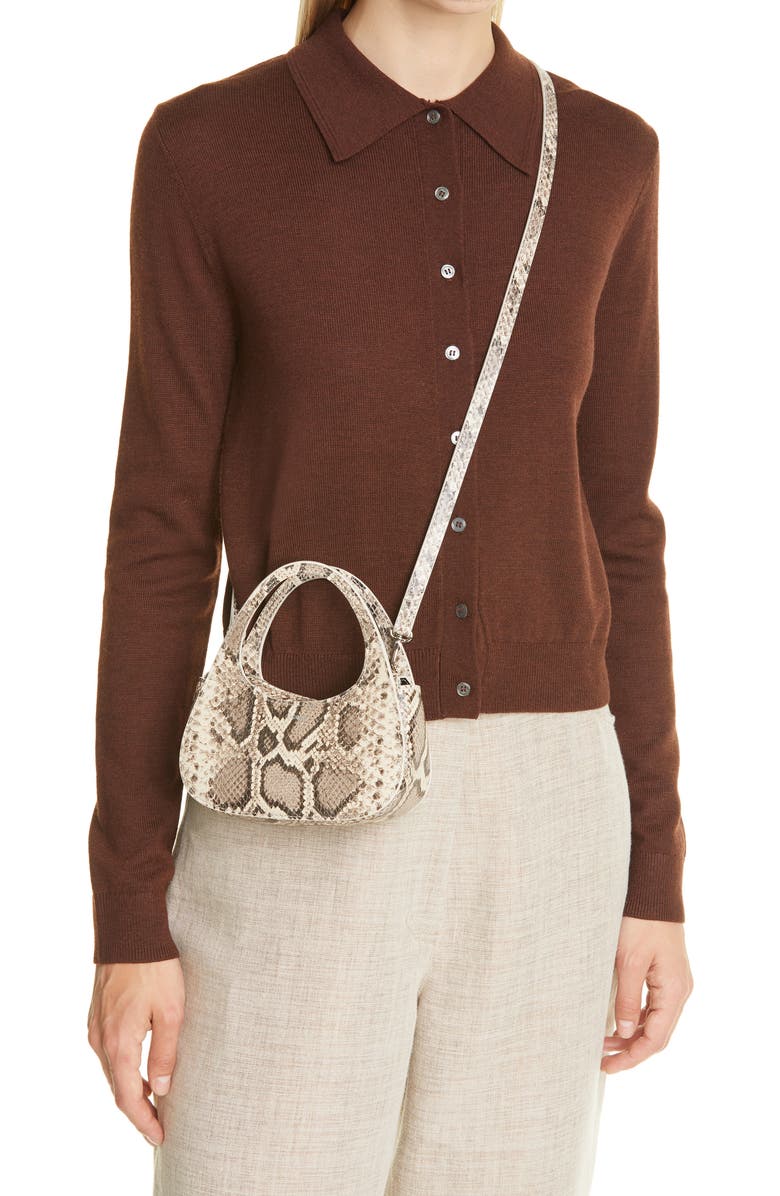 Coperni Micro Swipe Baguette Snake Embossed Leather Top Handle Bag, Alternate, color,