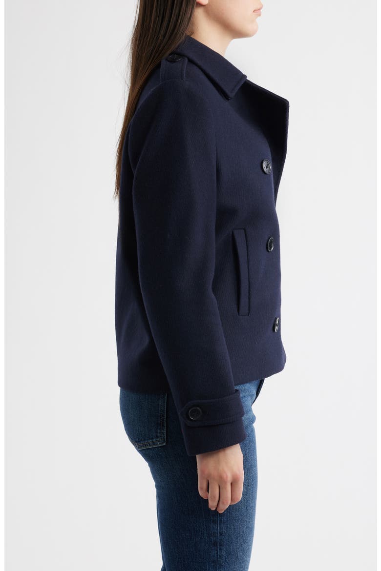 Double Breasted Wool Blend Twill Jacket, Alternate, color, REGAL NAVY