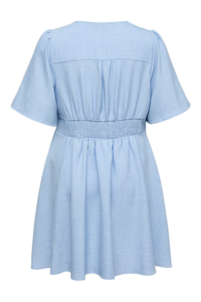 Short Sleeve Button Front Chambray Dress, Alternate, color, CHAMBRAY BLUE MELANGE