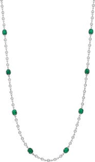 Bony Levy El Mar Emerald & Diamond Station Necklace