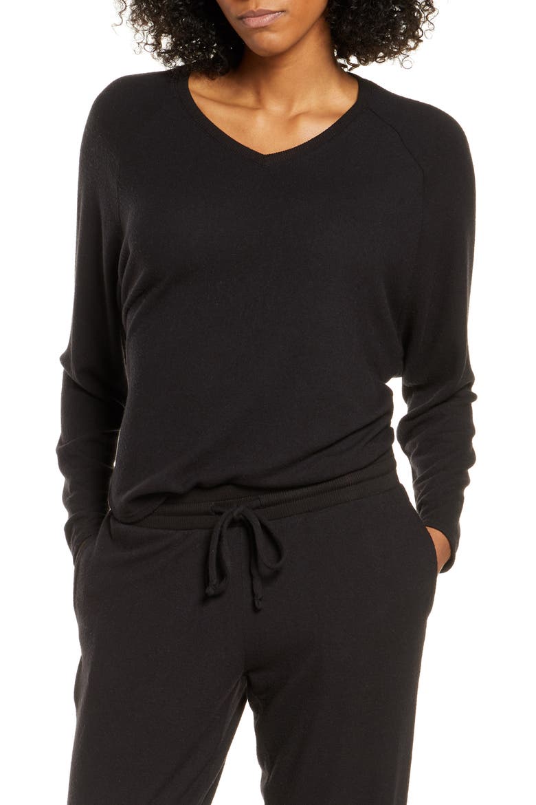 Relaxed Lounge Sweater, Main, color, BLACK