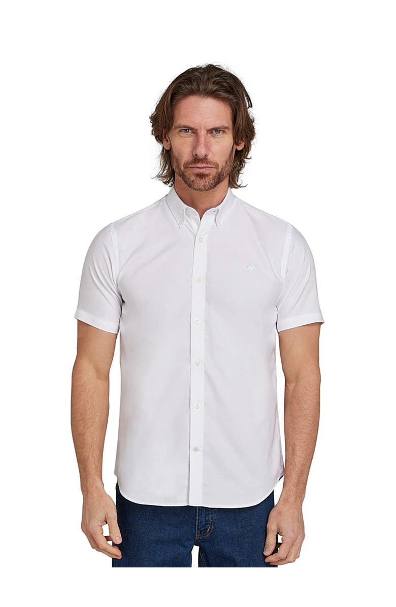 Raging Bull Short Sleeve Lightweight Oxford Shirt, Main, color, White