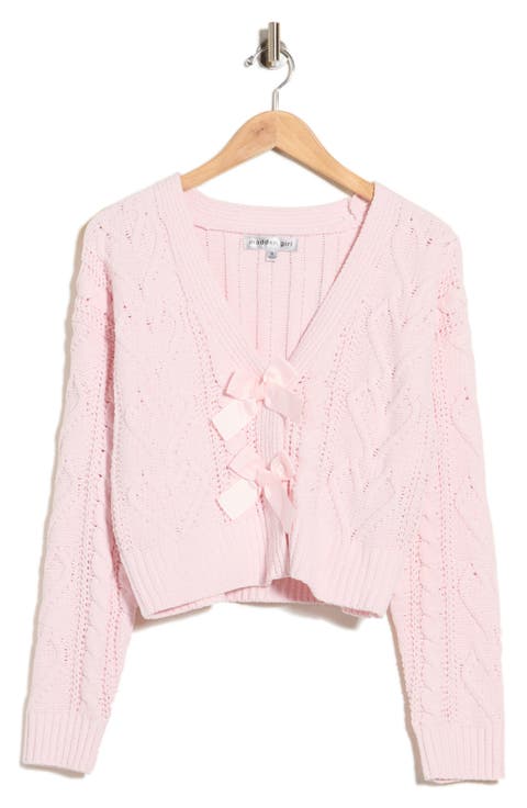 Heart Cable Bow Cardigan