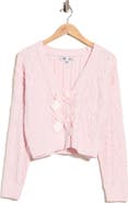 Madden Girl Heart Cable Bow Cardigan