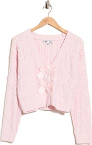 Madden Girl Heart Cable Bow Cardigan