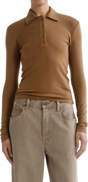 AGOLDE Amos Long Sleeve Polo Shirt