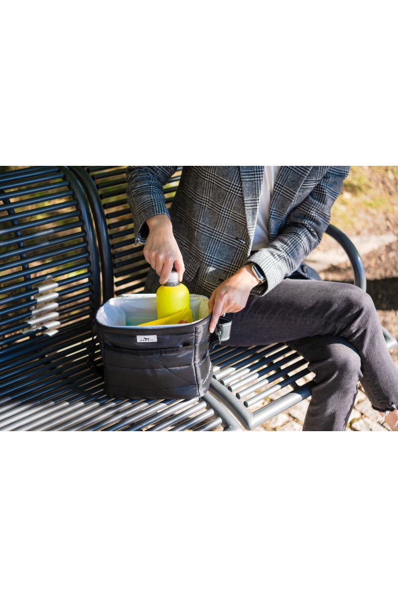 Road Snacks Lunch Bag, Alternate, color, Black Puffer