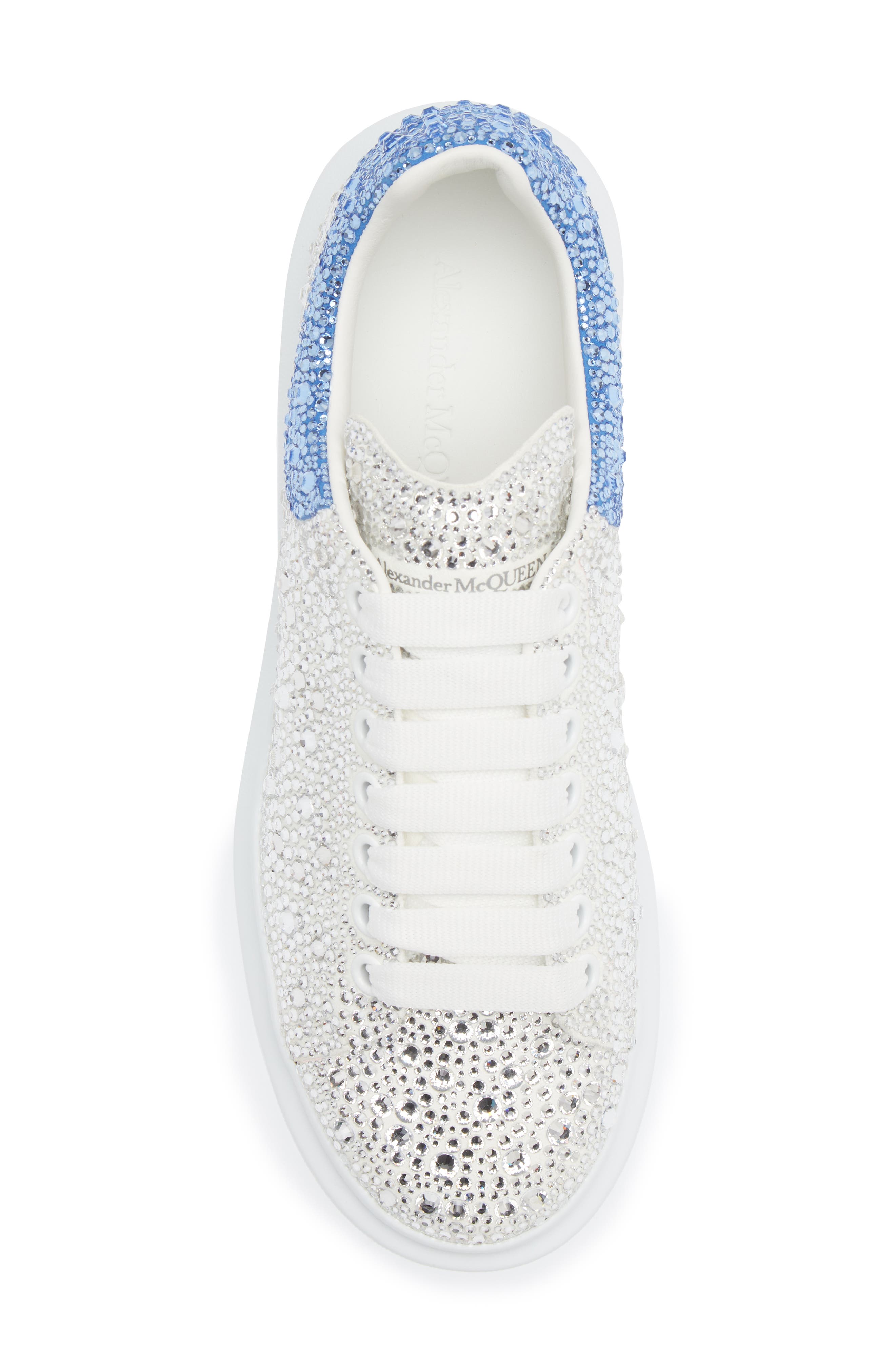 McQueen Oversized Crystal Embellished Sneaker, Alternate, color, 
