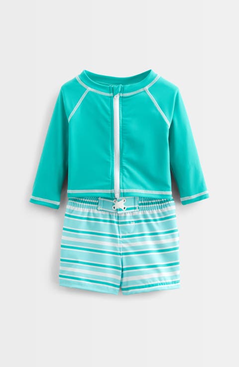 Kids' Long Sleeve Rashguard & Swim Trunks Set (Baby)
